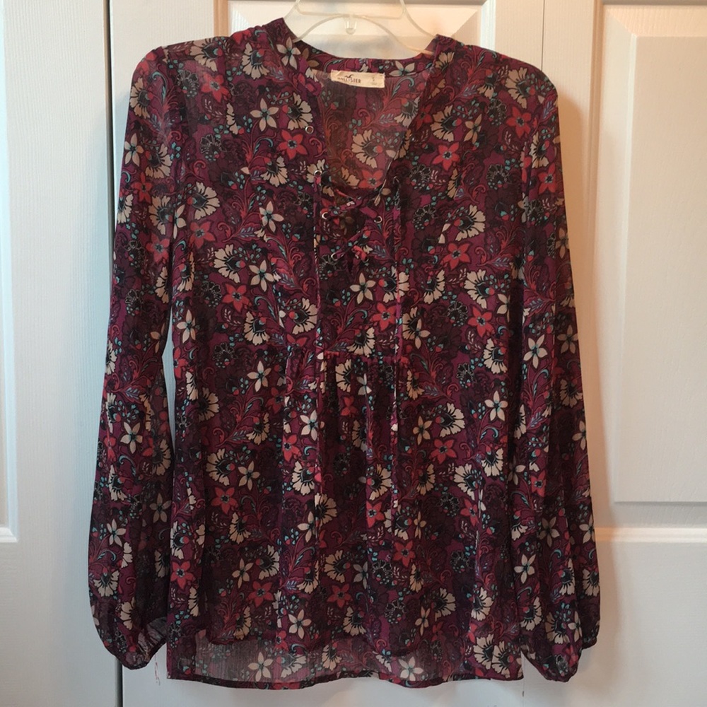 Floral patterned tunic with ties